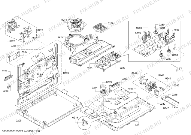 Взрыв-схема плиты (духовки) Bosch HEB73D451 - Схема узла 02