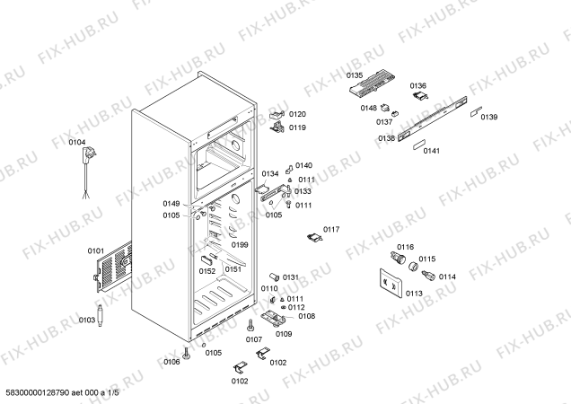 Схема №2 KD40NA71NE с изображением Дверь морозильной камеры для холодильника Siemens 00680526