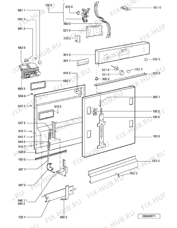 Схема №1 GSI 6320/2 K IN с изображением Панель для посудомоечной машины Whirlpool 481245373417