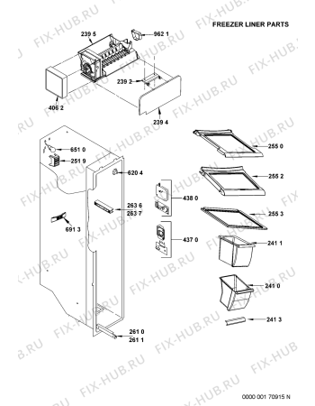 Схема №5 SRA20X1 с изображением Корпусная деталь для холодильной камеры Whirlpool 481245298239