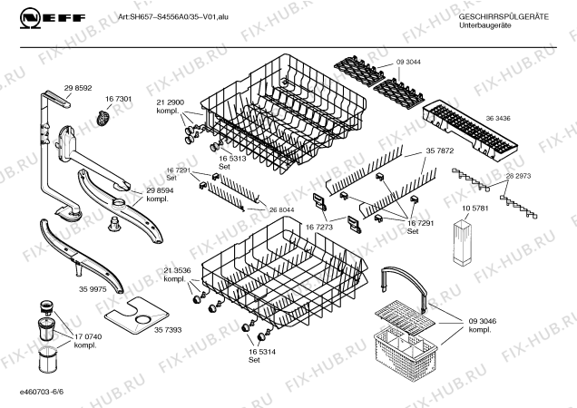 Взрыв-схема посудомоечной машины Neff S4556A0 Art:SH657 - Схема узла 06