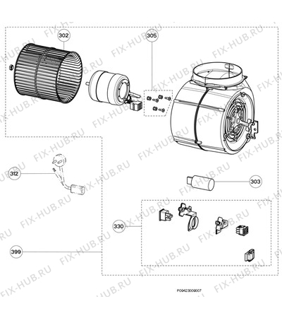 Взрыв-схема вытяжки Aeg DD9993-M - Схема узла Motor