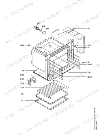 Взрыв-схема плиты (духовки) Voss Electrolux IEL8024-AL  VOSS - Схема узла Oven