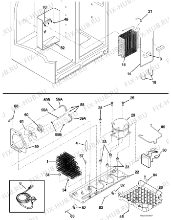Взрыв-схема холодильника Electrolux ERL6298XX13 - Схема узла Cooling system 017