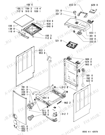 Схема №1 AWE 4517 W с изображением Декоративная панель для стиралки Whirlpool 481245310432