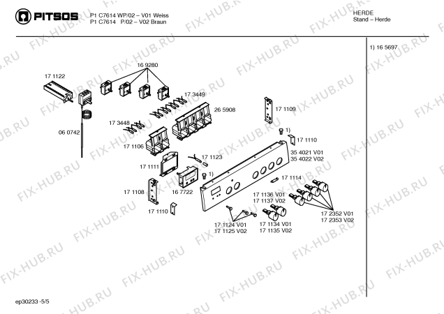 Схема №1 P1HCB45440 с изображением Стеклокерамика для электропечи Bosch 00236243