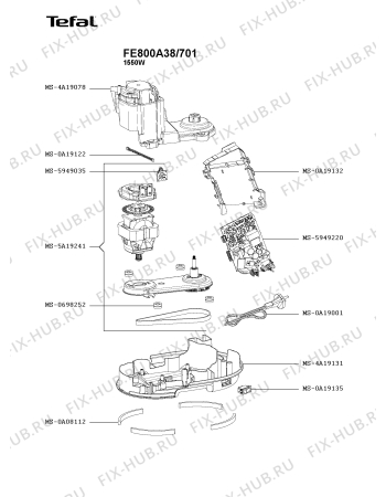 Взрыв-схема кухонного комбайна Tefal FE800A38/701 - Схема узла 3P005054.7P2