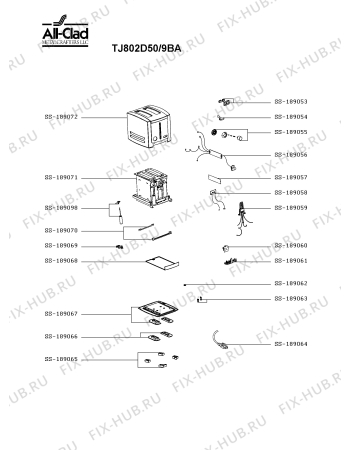 Схема №1 TJ802D50/9BA с изображением Блок управления для электрофритюрницы Seb SS-189060
