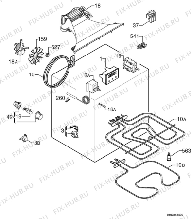 Взрыв-схема плиты (духовки) Zanussi ZOB581XQ - Схема узла Electrical equipment 268