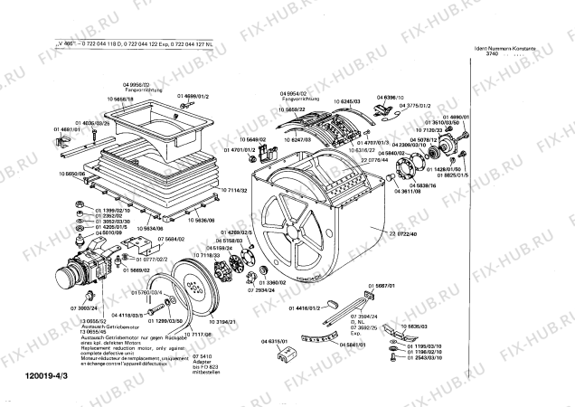 Взрыв-схема стиральной машины Bosch 0722044127 V466 - Схема узла 03