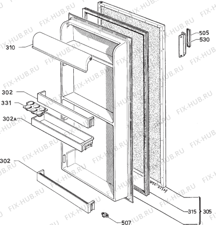 Взрыв-схема холодильника No Brand 2212 - Схема узла Door 003