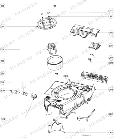 Взрыв-схема вытяжки Electrolux EFT60002W - Схема узла Section 3