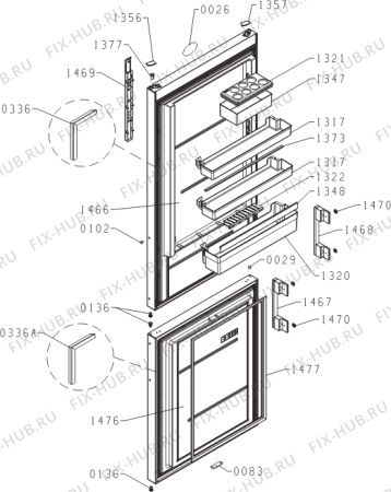 Схема №3 NR-BN34EW2-E (561448, HZF3769E) с изображением Дверка для холодильника Gorenje 561966