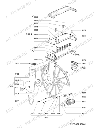 Схема №3 AWZ 477/D F с изображением Проводка для стиральной машины Whirlpool 481232118255
