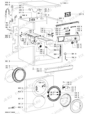 Схема №1 FL 1466 с изображением Декоративная панель для стиральной машины Whirlpool 480111102993