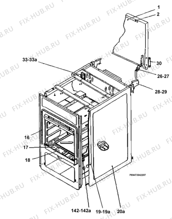 Взрыв-схема плиты (духовки) Electrolux EKG501102W - Схема узла Section 1