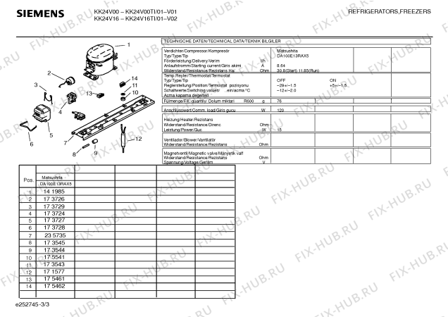 Взрыв-схема холодильника Siemens KK24V16TI - Схема узла 03