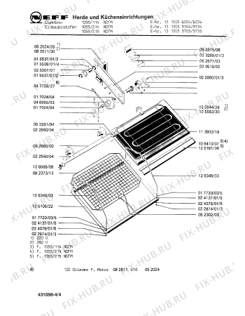 Взрыв-схема плиты (духовки) Neff 1313055705 1055/215NCFM - Схема узла 04