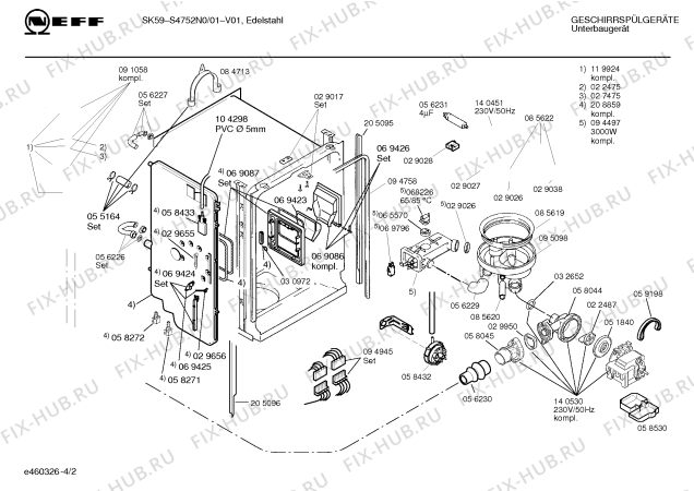Схема №2 SMS3622II с изображением Панель для посудомойки Bosch 00287631