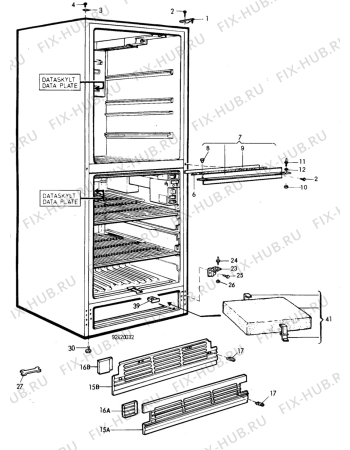 Взрыв-схема холодильника Electrolux KGK3100 - Схема узла C10 Cabinet