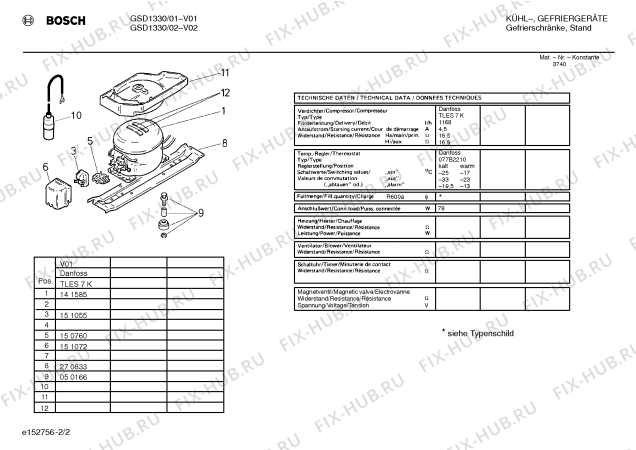 Схема №2 GSD1330 с изображением Дверь для холодильника Bosch 00212696