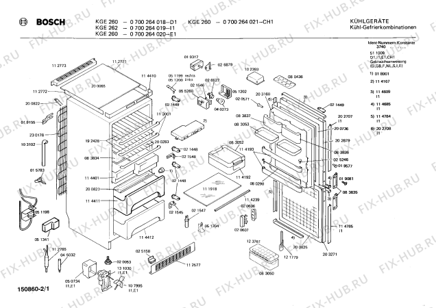 Схема №1 0700264015 KGE260 с изображением Декоративная планка для холодильной камеры Bosch 00202708