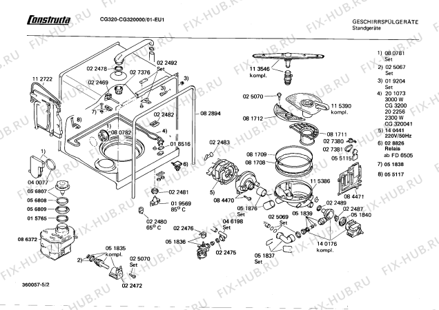 Взрыв-схема посудомоечной машины Constructa CG320000 - Схема узла 02