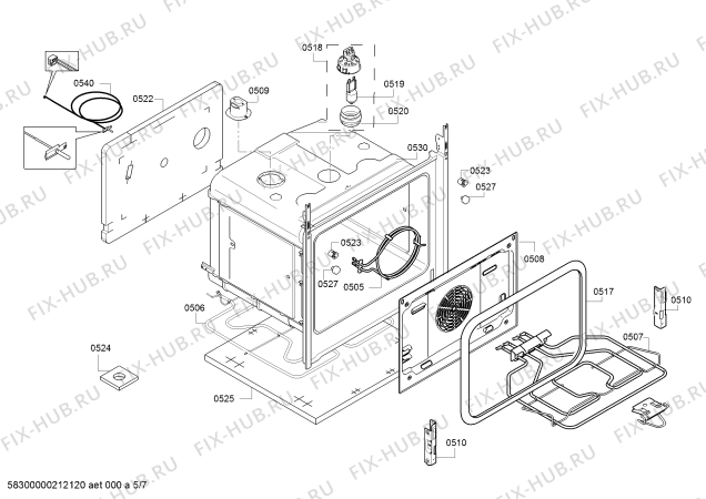 Схема №2 HXS59II51N с изображением Панель управления для плиты (духовки) Bosch 11028801