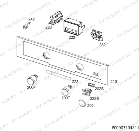 Взрыв-схема плиты (духовки) Electrolux EOC5655AAX - Схема узла Command panel 037