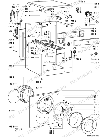 Схема №1 AWP 091 с изображением Ручка (крючок) люка для стиральной машины Whirlpool 481949878502