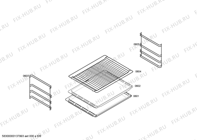 Взрыв-схема плиты (духовки) Bosch HBN231E0SA - Схема узла 06