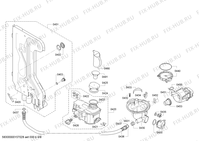 Взрыв-схема посудомоечной машины Balay 3VS300MY - Схема узла 04
