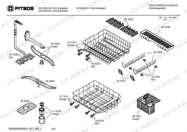 Схема №2 DIF4305 с изображением Вкладыш в панель для посудомойки Bosch 00366652