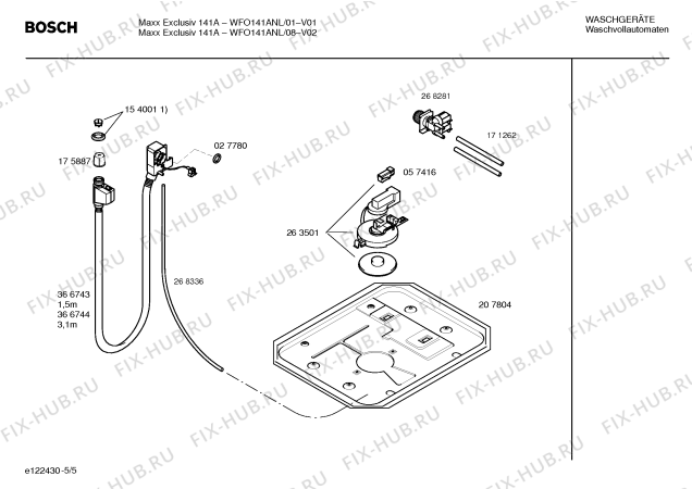 Взрыв-схема стиральной машины Bosch WFO141ANL Maxx Exclusiv 141 A - Схема узла 05
