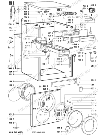Схема №1 AWM 008/3-D с изображением Тумблер для стиралки Whirlpool 481231018439