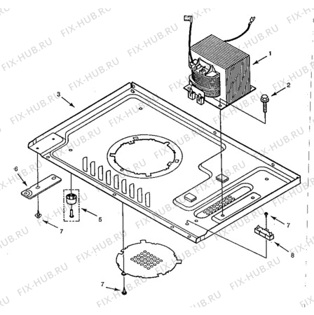 Взрыв-схема микроволновой печи Electrolux EME2381 - Схема узла Chassis/Electrical