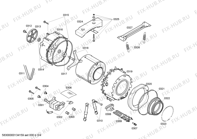 Взрыв-схема стиральной машины Bosch WAE20261AU - Схема узла 03