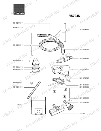 Взрыв-схема пылесоса Rowenta RS794N - Схема узла RS794NFR.__2