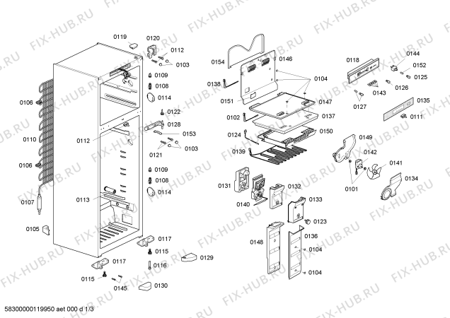 Схема №1 KDN48P00BR KDN48P 127V BRANCO с изображением Вставка для холодильника Bosch 00641571