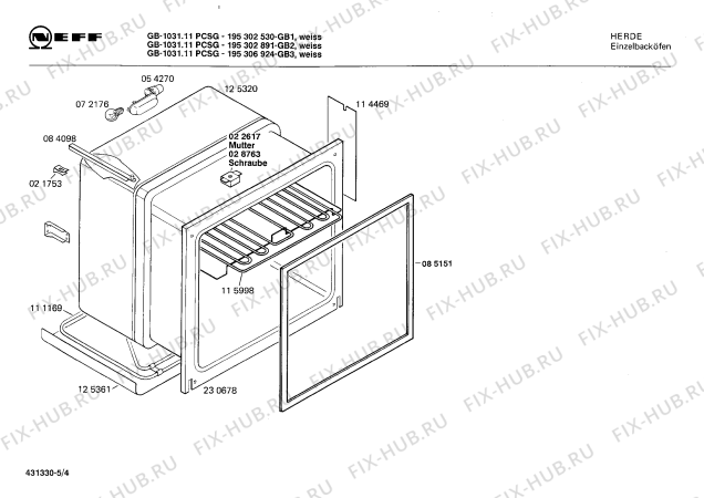 Взрыв-схема плиты (духовки) Neff 195302891 GB-1031.11PCSG - Схема узла 04