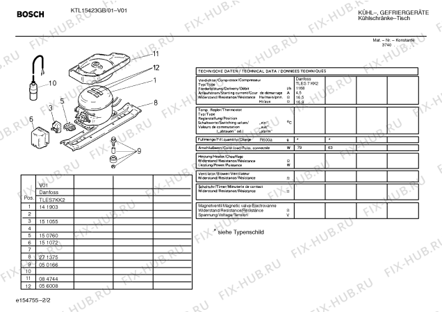 Взрыв-схема холодильника Bosch KTL15423GB - Схема узла 02