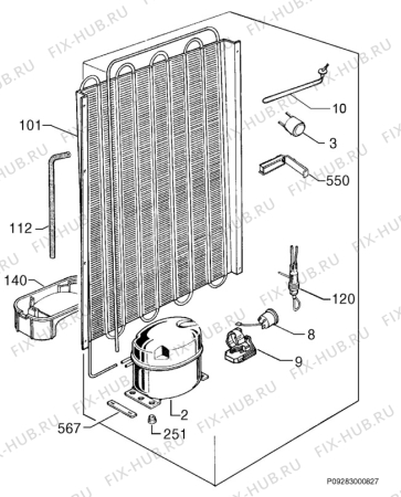 Взрыв-схема холодильника Electrolux ER8610B - Схема узла Cooling system 017