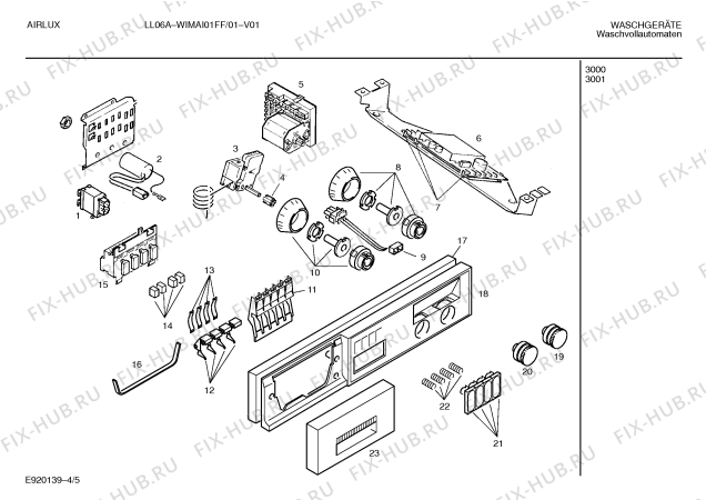 Схема №3 WIMAI01FF airlux LL06A с изображением Ручка для стиралки Bosch 00095092