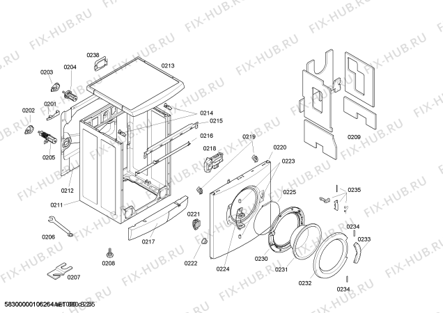 Взрыв-схема стиральной машины Bosch WFO3284EX Maxx WFO3284 - Схема узла 02