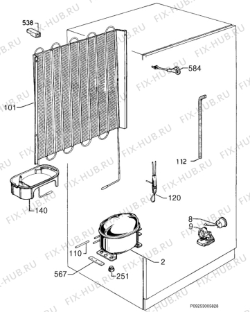 Взрыв-схема холодильника Aeg S262KG6 - Схема узла Cooling system 017