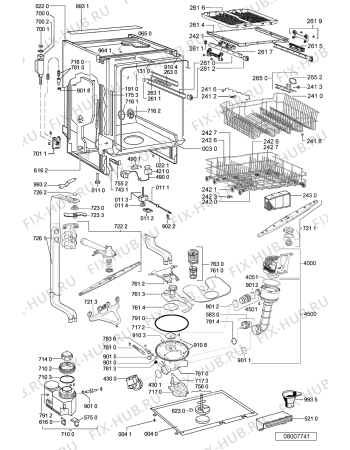 Взрыв-схема посудомоечной машины Bauknecht GSXP 300 POWER - Схема узла