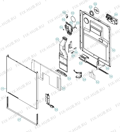 Взрыв-схема посудомоечной машины Asko D5893 FI IL   -Titan FI Soft (339297, DW70.4) - Схема узла 05