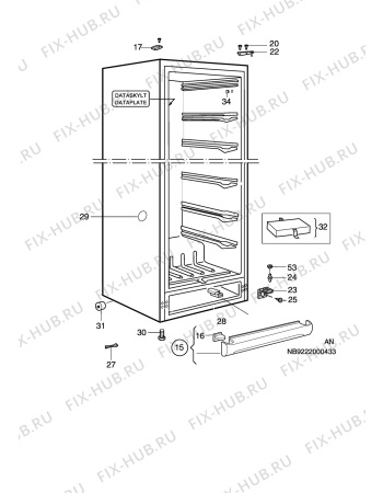 Взрыв-схема холодильника Electrolux EU8210C - Схема узла C10 Cabinet