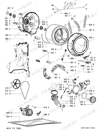 Схема №2 HDW1011WG (F091333) с изображением Электролиния для стиральной машины Indesit C00319521