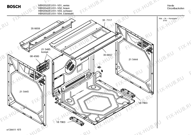 Схема №2 HBN3542EU с изображением Инструкция по эксплуатации для плиты (духовки) Bosch 00581714